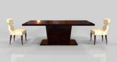 Dinning Table Wooden Mosico style 3D Model