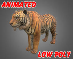 Low poly Tiger Animated – Game Ready 3D Model
