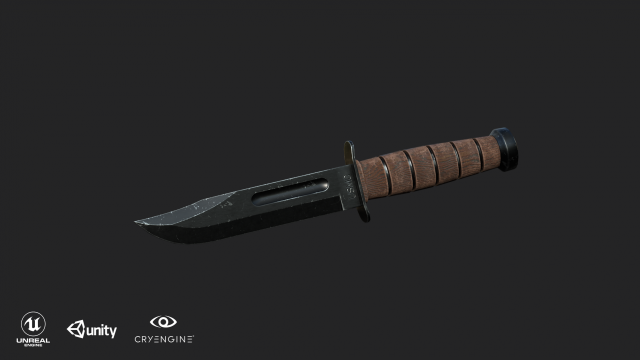 USMC Ka-Bar knife 3D Model