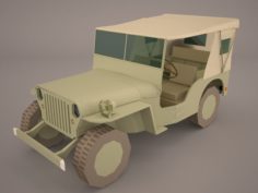 Jeep Willys 1944 Convertible 3D Model