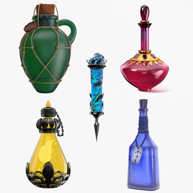 Magic Potion Collection 5 in 1 3D Model