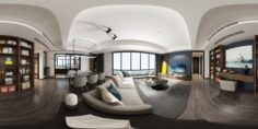 Panoramic contemporary style living room dining room 67 3D Model
