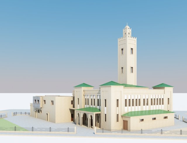 Mosque Morocco Islamic 3D Model