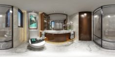 Panoramic neo-classical style bathroom toilet space 02 3D Model