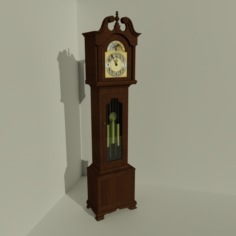 Detailed Grandfather Clock Model 3D Model