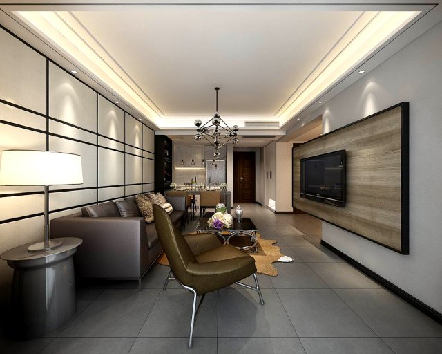 Stylish avant-garde living room design 130 3D Model