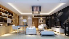 Deluxe modern living room 1898 3D Model