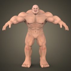 Fantasy Muscular Hulk Man 3D Model