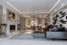 Fashionable European living room 5170 3D Model