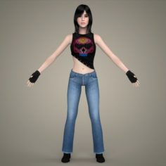 Game Ready Young Girl Kristina 3D Model