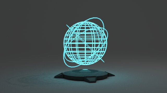 Low Poly Sci-Fi-Cyberpunk Hologram 3D Model