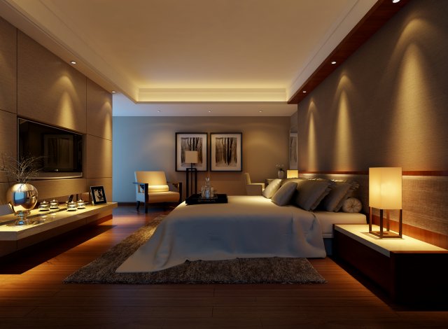 Stylish modern bedroom 1835 3D Model