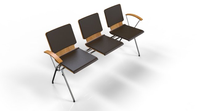 Three waiting seat 3D Model