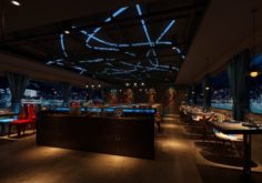 Hotel Restaurant teahouse cafe Design 03 3D Model