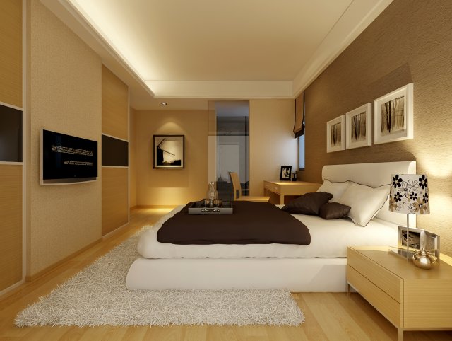 Stylish modern bedroom 1836 3D Model