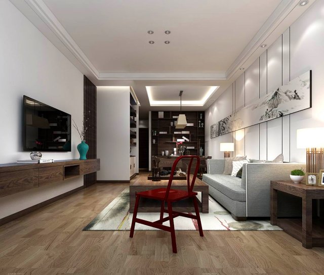 Stylish avant-garde living room design 146 3D Model