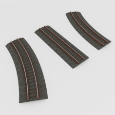 Railroad Tracks Tileable 3D Model
