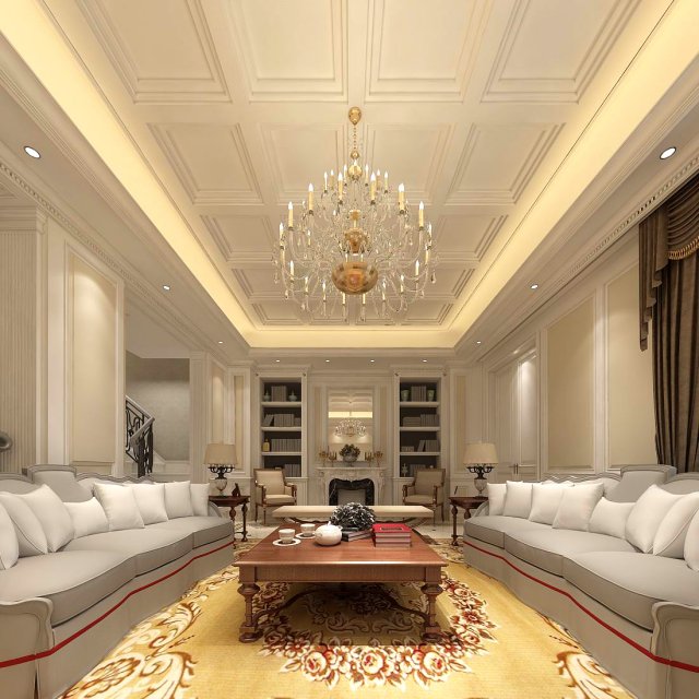 European-style living room design 04 3D Model