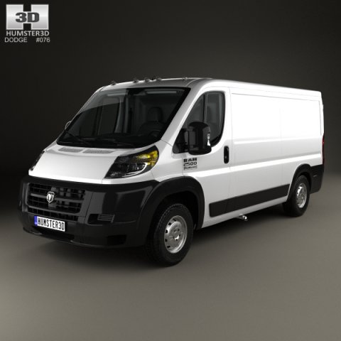 Dodge Ram ProMaster Cargo Van L2H1 with HQ interior 2013 3D Model