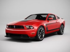 Ford Mustang Boss 302 2012 LowPoly 3D Model