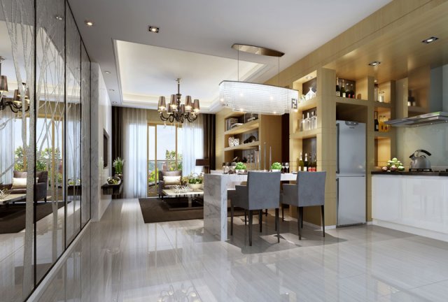 Stylish luxury home decoration – living room 6150 3D Model