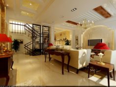 Style concise European living room 1783 3D Model