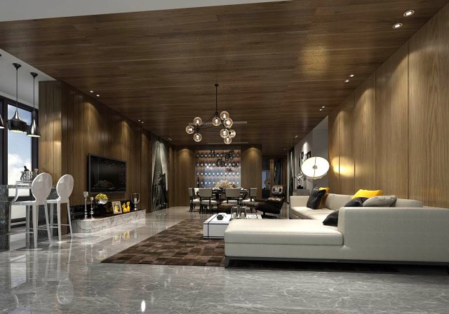 Stylish avant-garde living room design 135 3D Model