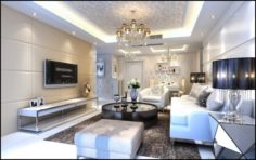 Style concise European living room 5153 3D Model