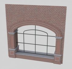 Arched window with decorative brick surround Free 3D Model