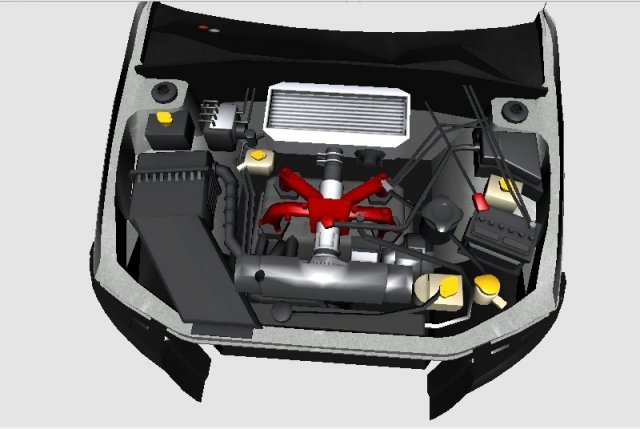 3D Engine for Subaru Impreza WRX STi 08 3D Model