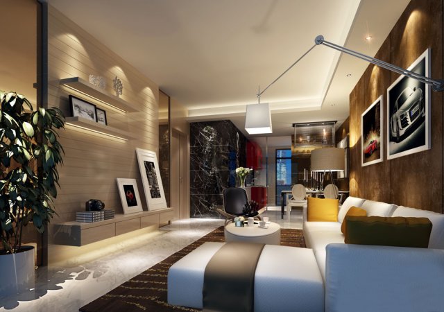 Stylish luxury home decoration – living room 6127 3D Model