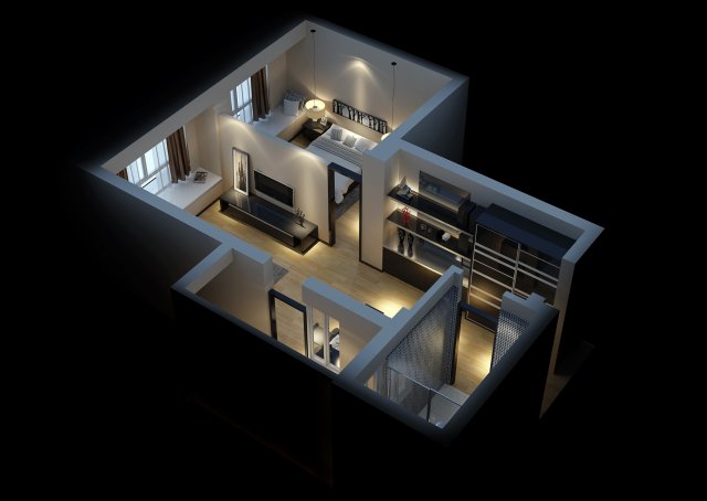 Single Apartment – Aerial View 04 3D Model