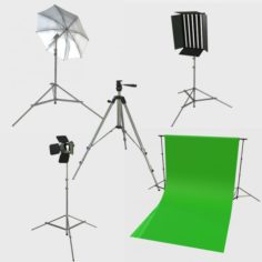 Low Poly PBR Studio Camera Props 3D Model