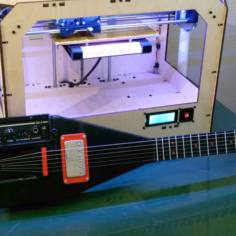 Electric guitar with built-in Amp and Speaker 3D Print Model