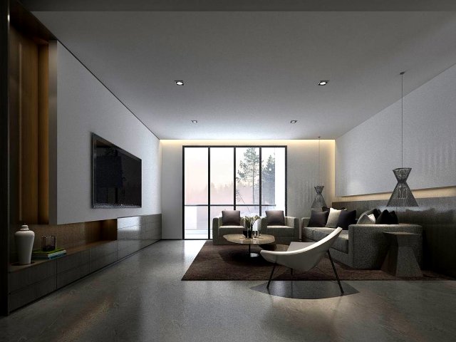 Stylish family living room design 21 3D Model
