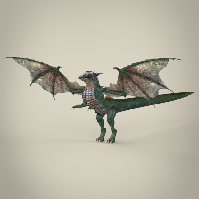 Game Ready Fantasy Wild Dragon 3D Model