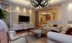 Fashion European living room 5154 3D Model