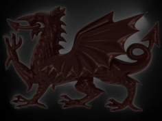 Welsh Dragon bas relief for CNC 3D Model