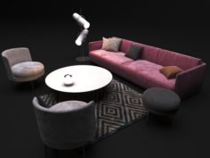 Sits sofa contemporary realistic niels gammelgaard Modular sofa opera armchair Divano angol 3D Model