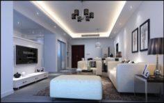 Deluxe modern living room 1876 3D Model