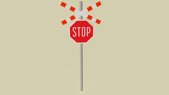 Stop traffic sign obj fbx max 3D Model