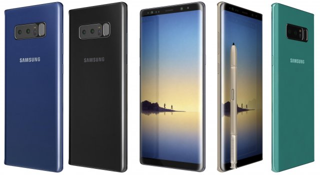Samsung Galaxy Note 8 All Colors 3D Model