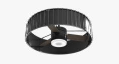 Ceiling Fan – Hanter Vault black and wood with lighting 3D Model