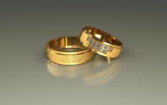 Wedding rings 3D0201 3D Model