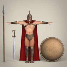 Realistic Spartan Warrior 3D Model