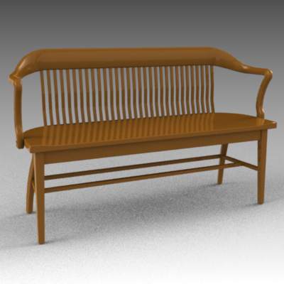 courtroom bench 3D Model