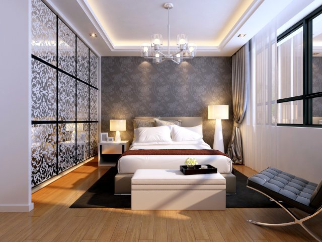 Stylish modern bedroom 1810 3D Model