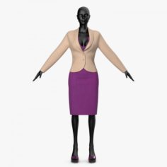 Dress Lilac and Jacket 3D Model