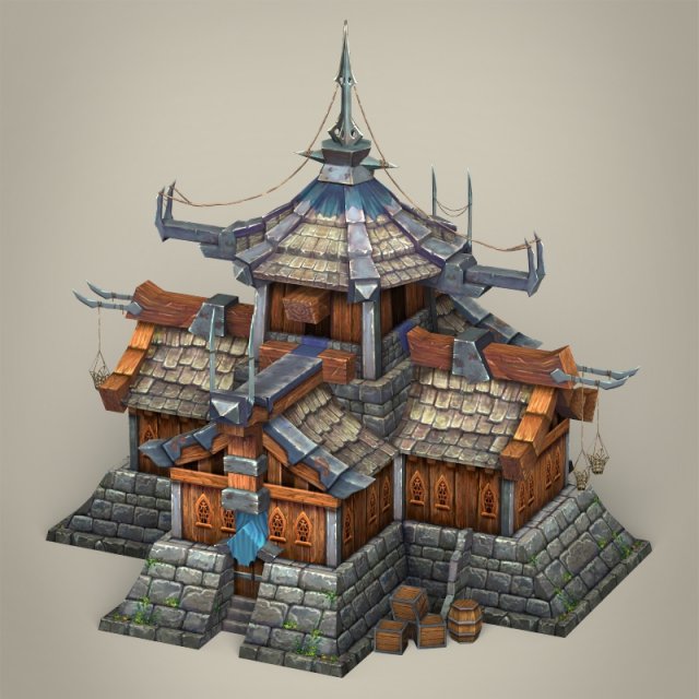 Game Ready Fantasy Medieval House 3D Model