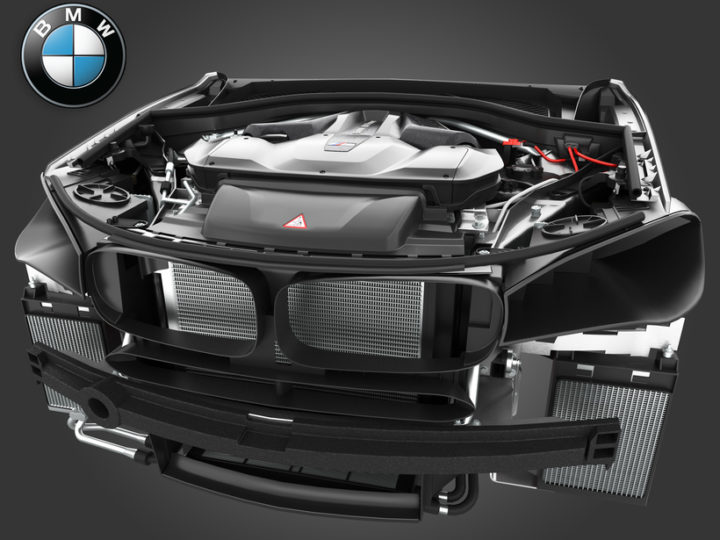 BMW X5M(F85) & X6M(F86) V8 Engine (Grey Metallic) 2015-2018 3D Model